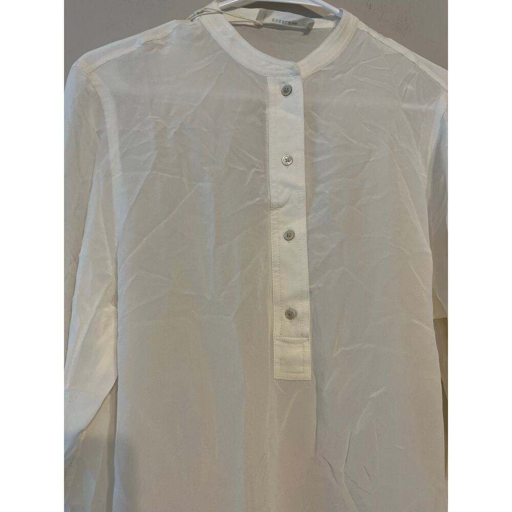 Everlane THE HENLEY SHIRT IN WASHABLE SILK Size 2 *flaw - Picture 9 of 10